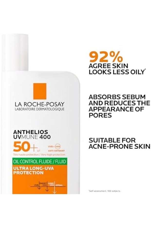 La Roche-Posay Anthelios Uvmune 400 Oil Control Fluid Facial Sunscreen Spf 50+, 50 ml 1178367