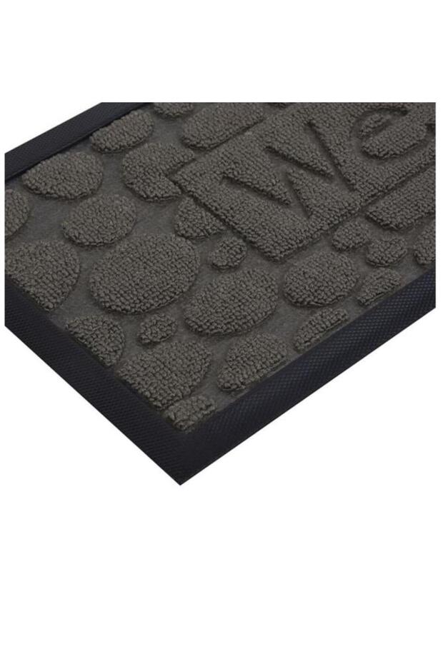 Black Embosed Rectangular Door Mat 75X25Cm - 2