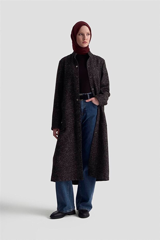 Melanjlı Örme Kap 25KD1123 Siyah - 3