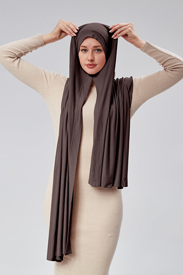 Women's Hijab Combed Shawl Ready Practical Snap-On Easily Wear Long Four Seasons Cotton Shawl