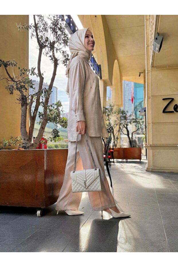 NERVÜR DETAYLI TAŞ İŞLEMELİ TAKIM - 2