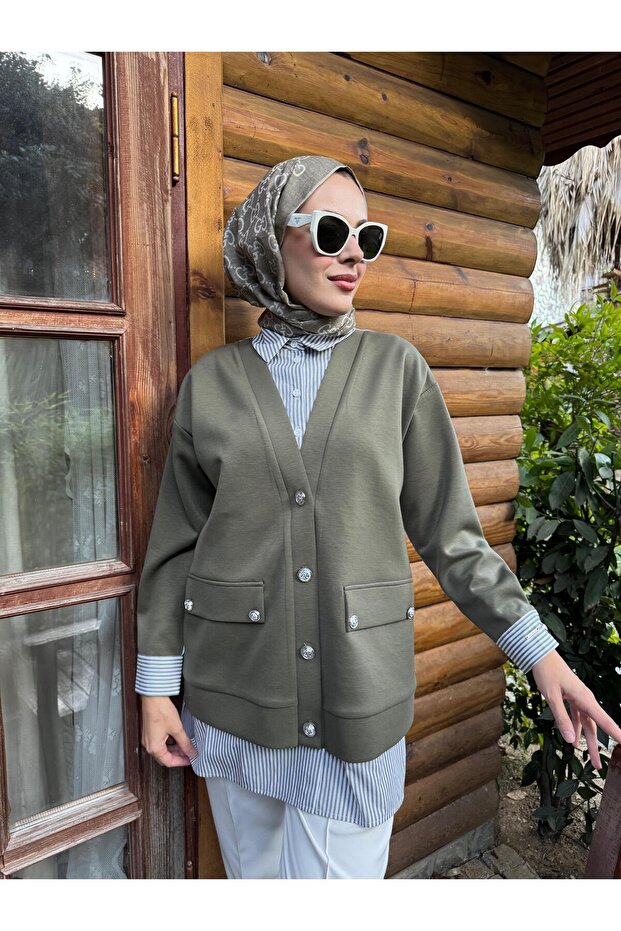 HIRKA GÖRÜNÜMLÜ DÜĞMELİ TUNİK - 1