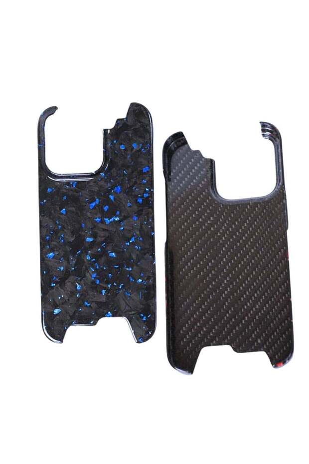 Real Aramid Carbon Fiber For iPhone 15 Pro Case Cover (Blue)