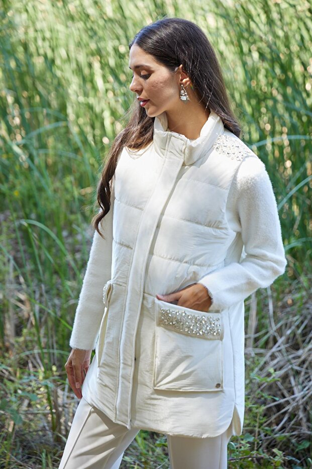 PUL NAKIŞLI TAŞLI YELEK - 4