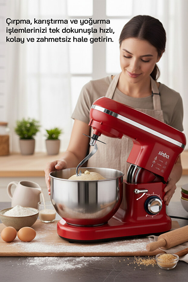 SMX-2770 Standlı Mikser-Kırmızı - 3