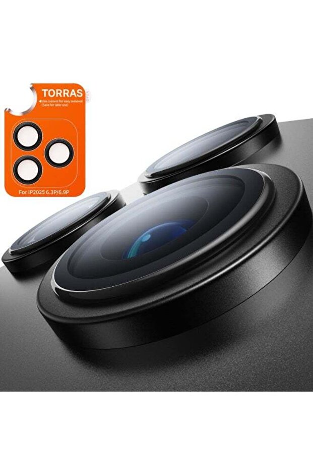 iPhone 17 Pro Max LensGuard – 3-Lens 9H+ Tempered Glass Camera Protector (Black)