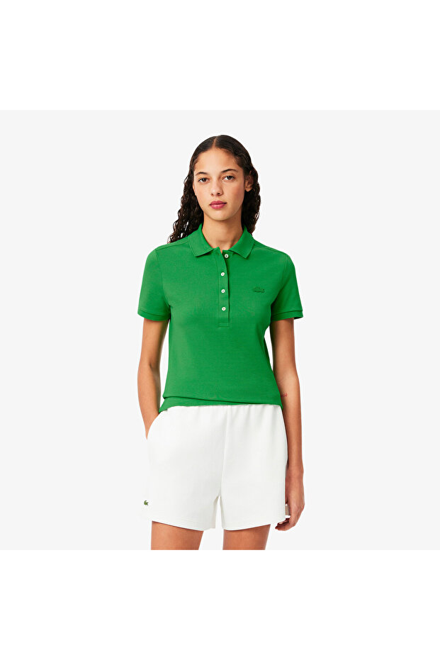 L.12.D Kadın Slim Fit Yeşil Polo - 1