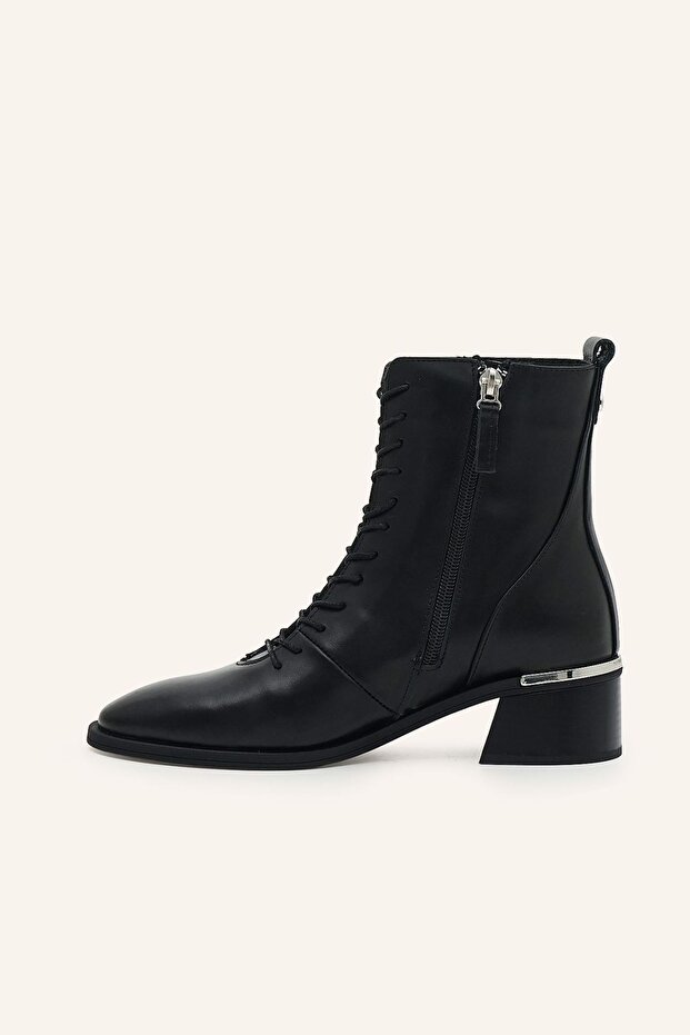 Siyah Bağcıklı Deri Bot - 3