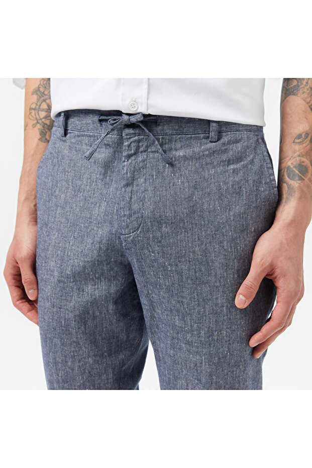 Erkek Slim Fit Lacivert Pantolon - 5
