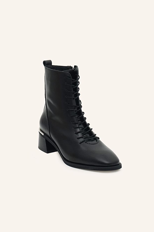 Siyah Bağcıklı Deri Bot - 2