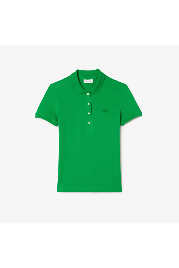 L.12.D Kadın Slim Fit Yeşil Polo - 4