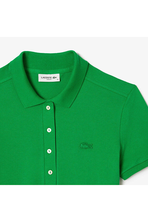 L.12.D Kadın Slim Fit Yeşil Polo - 6