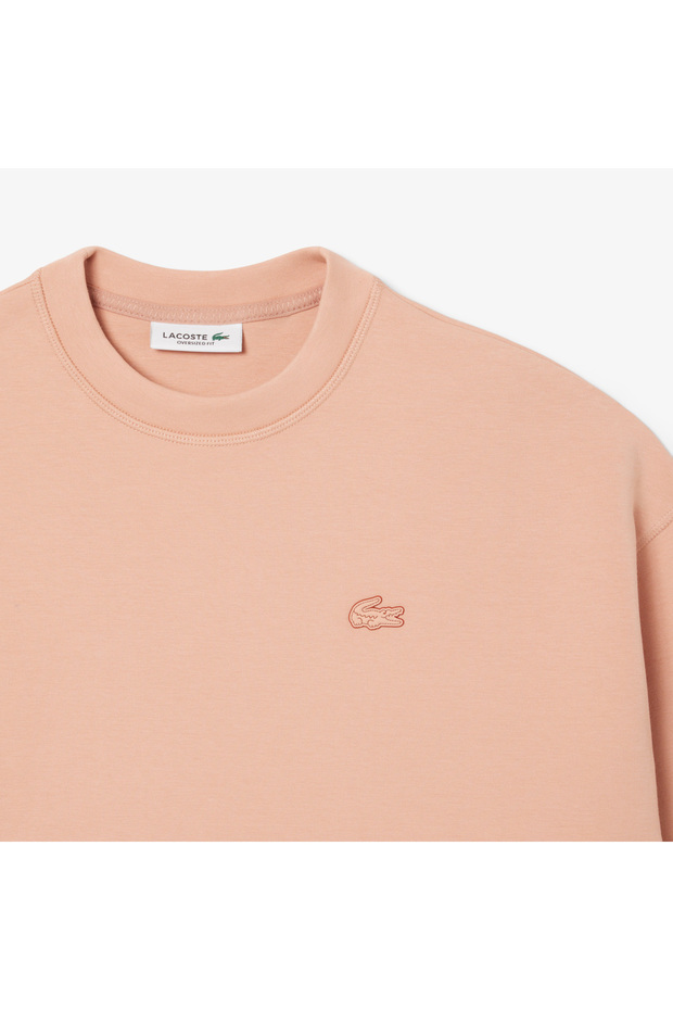 Kadın Oversize Fit Bisiklet Yaka Açık Kahverengi Sweatshirt - 5