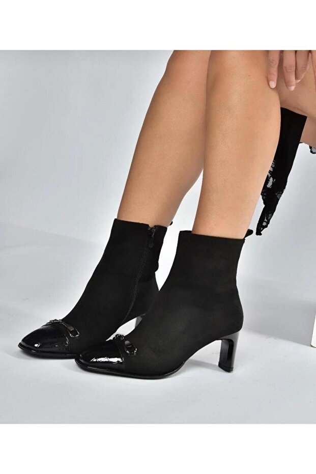 Suede Thick Heeled Women's Boots