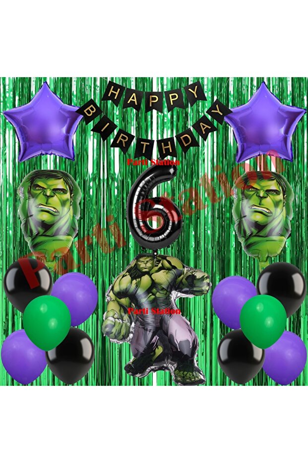 Avengers Hulk 6 Year Old Balloon Set Hulk Concept Curtain Birthday Party Balloon Set