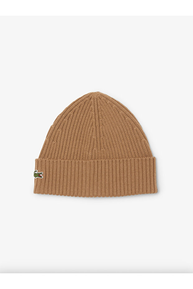 Rib Knit Brushed Wool Beanie - 1