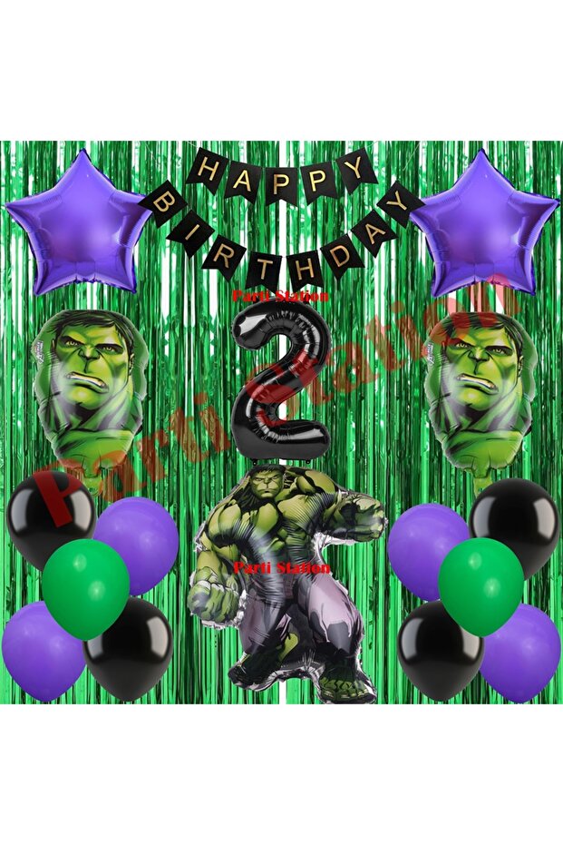 Avengers Hulk 2 Year Old Balloon Set Hulk Concept Curtain Birthday Party Balloon Set