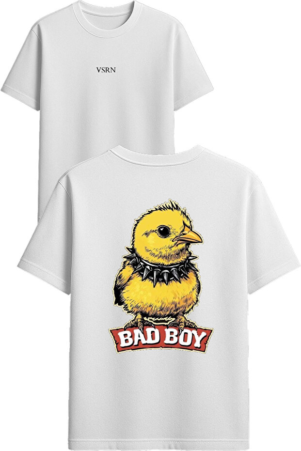 Bad Boy Design Printed White Oversized t Shirt