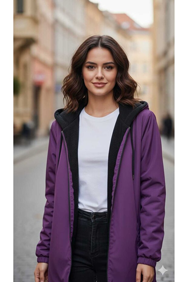 Mor içi polarlı yağmurluk - 4