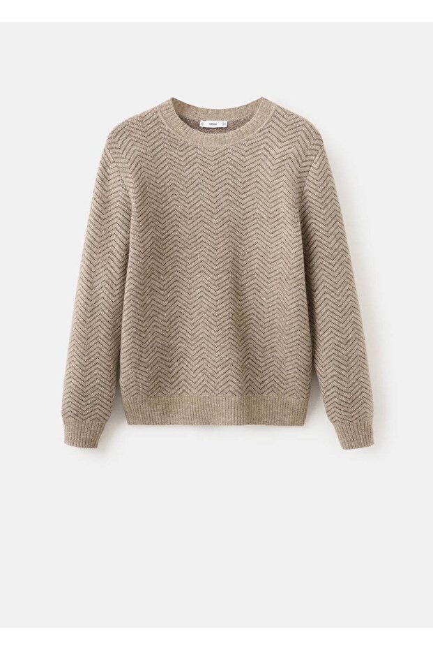 Çizgili triko kazak - 3