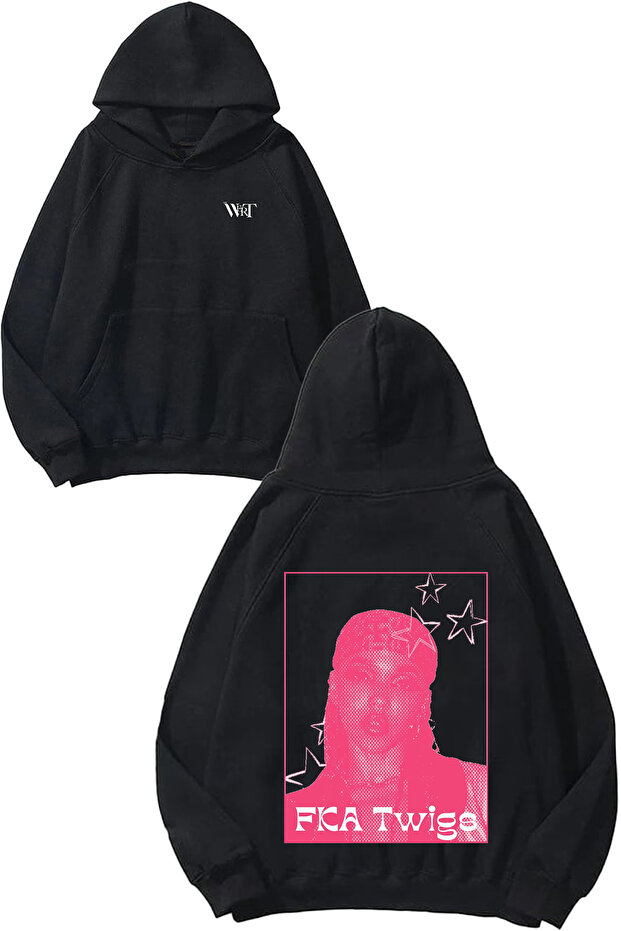 Fka Twings Design Backpack Printed Black Hooded Sweatshirt