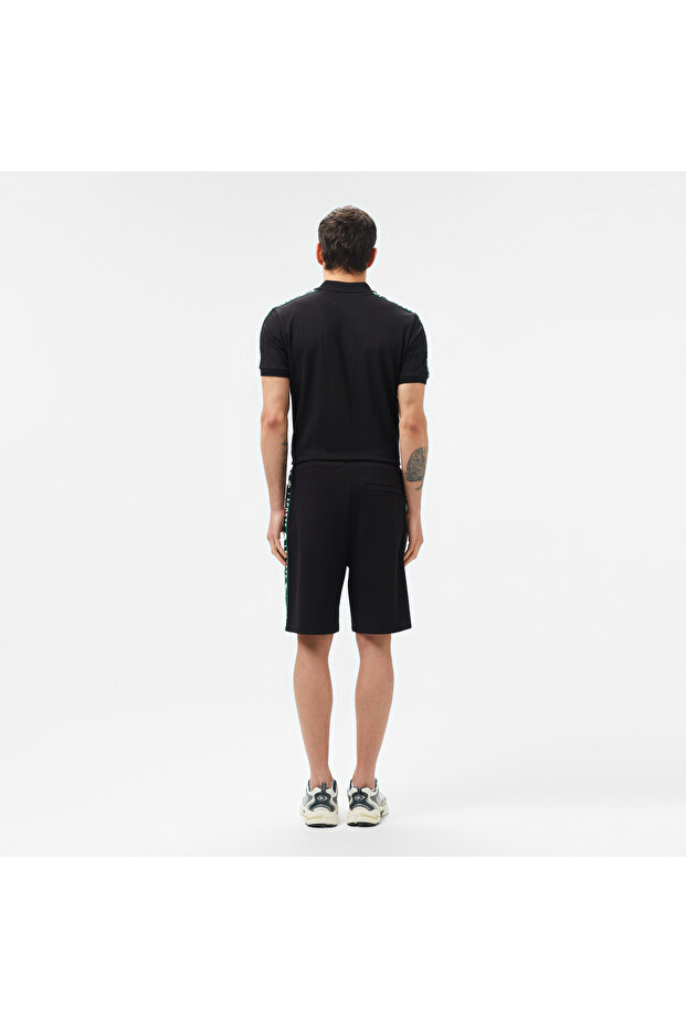 Erkek Regular Fit Baskılı Siyah Şort - 2