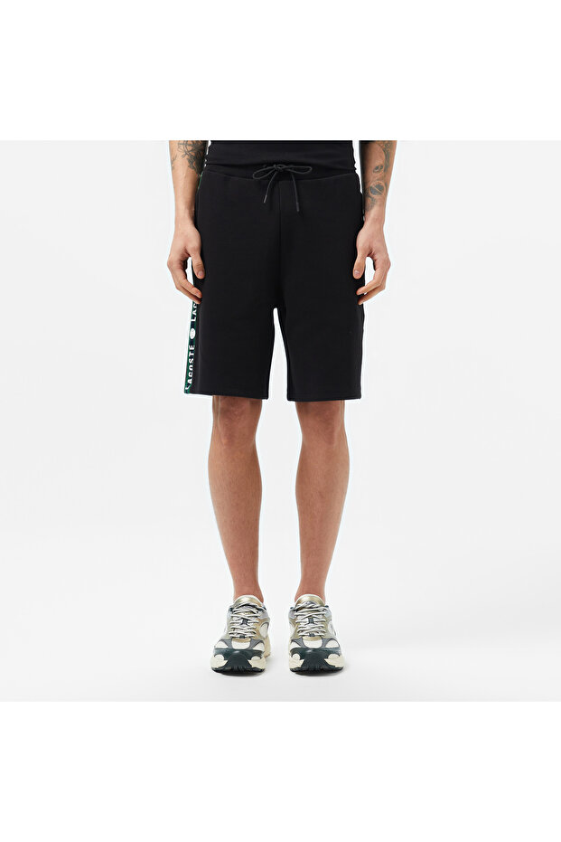 Erkek Regular Fit Baskılı Siyah Şort - 3