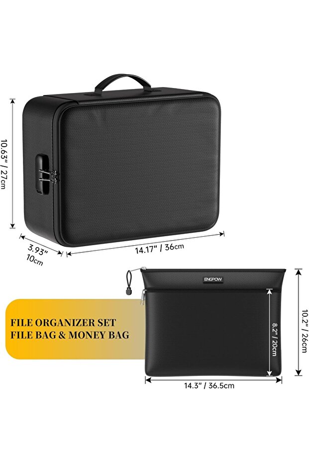 Fireproof File Organizer Bag with Lock – Multi-layer Safe for Documents, Passport, Certific - 2