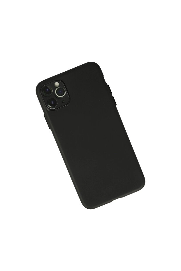 حافظة آيفون 11 برو ماكس من السيليكون - أسود - 2