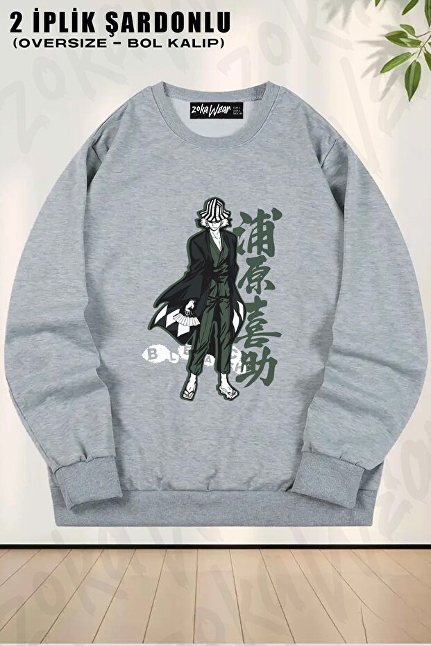 سويت شيرت بياقة دائرية للجنسين من Bleach Kisuke Urahara Special مطبوع قصة فضفاضة
