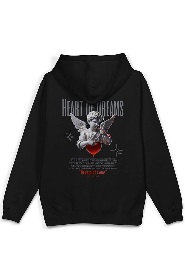 Heart of Dreams Printed Women/Men Unisex Oversized Hooded 3-Thread Sweatshirt