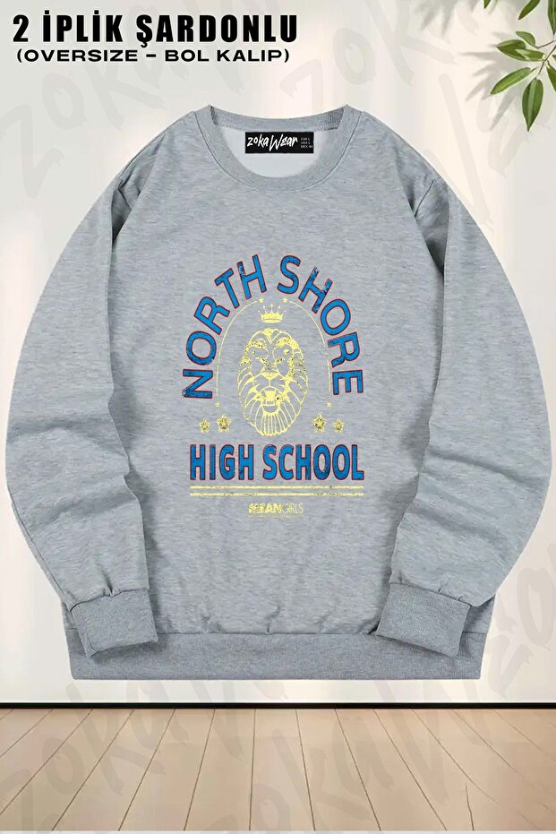 Unisex Mean Girls North Shore High School Printed Oversized Crew Neck Sweatshirt