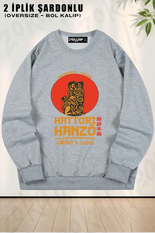 سويت شيرت هاتوري هانزو مطبوع قصة فضفاضة برقبة دائرية للجنسين