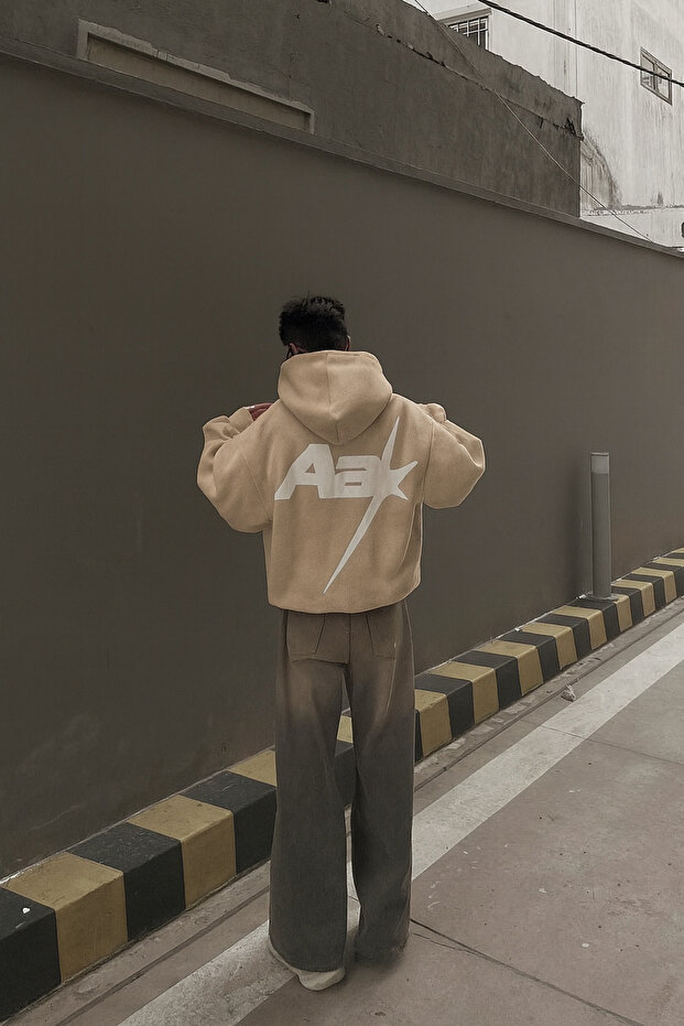 Unisex Hooded Printed Sweatshirt, Oversized Kangaroo Pocket, 3-Thread Brushed Inside