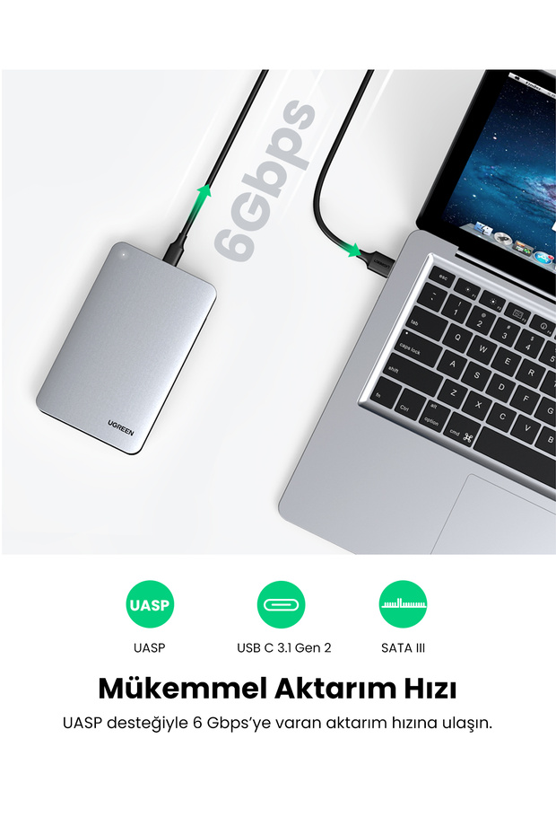 USB to USB C Gen2 2,5'' Hard Disk Kutusu, 70498 - 3