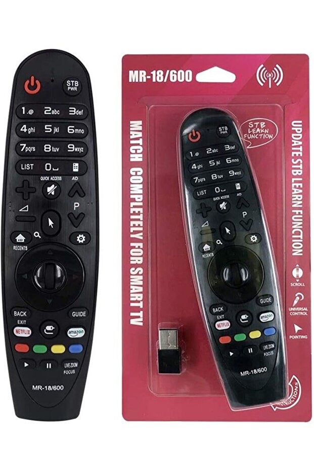 MR-18/600 Replacement Magic TV Remote Control for LG Smart TVs with Netflix & Prime - Black