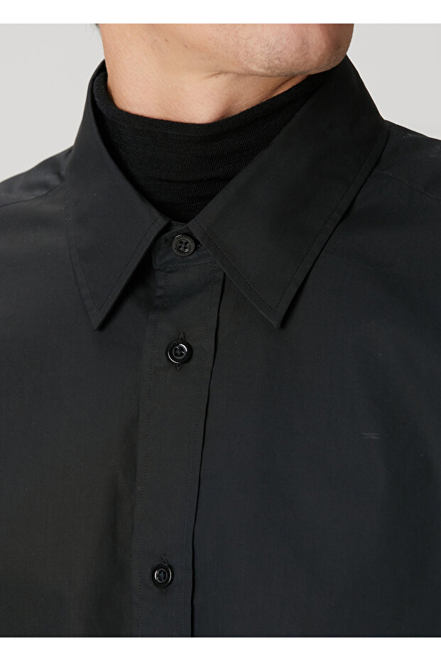 x Edis Siyah Oversized Poplin Gömlek - 6