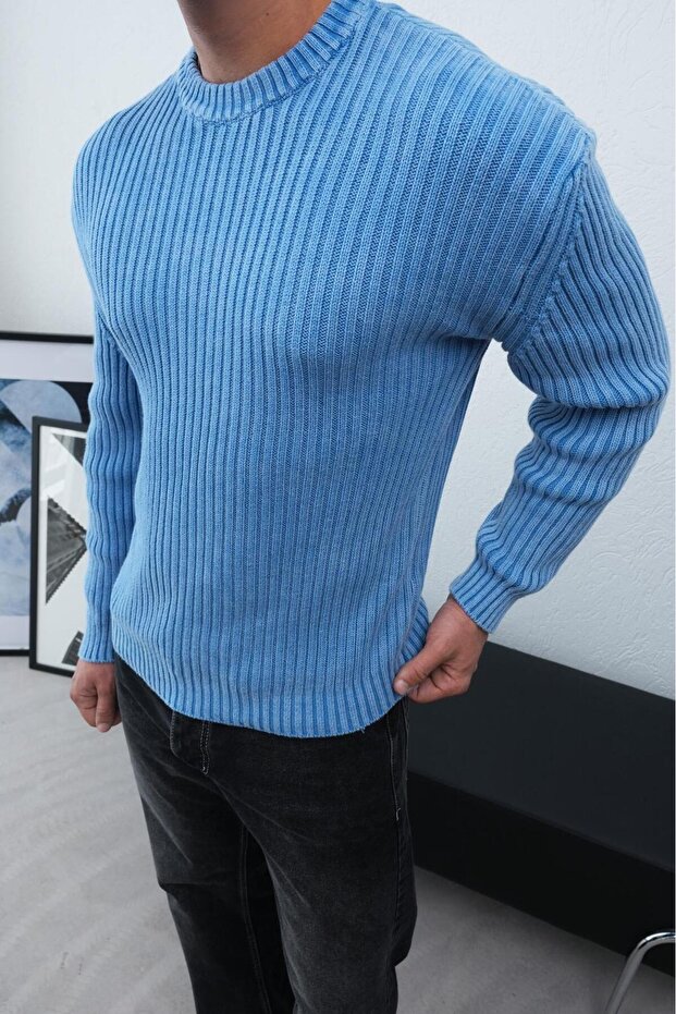 Yıkamalı Triko Kazak - 2