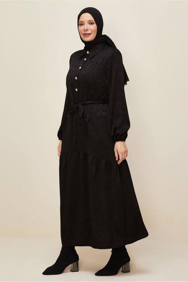 Belted Jacquard Dress 20874