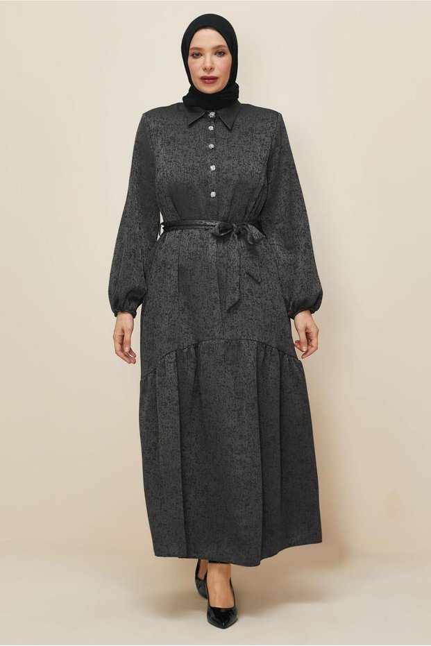 Belted Jacquard Dress 20874