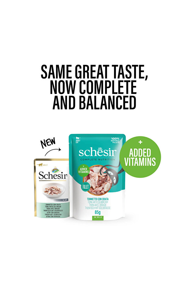 Complete & Balanced Nutrition Wet Cat Food in Jelly Pouch- Tuna With Seabreem 85g