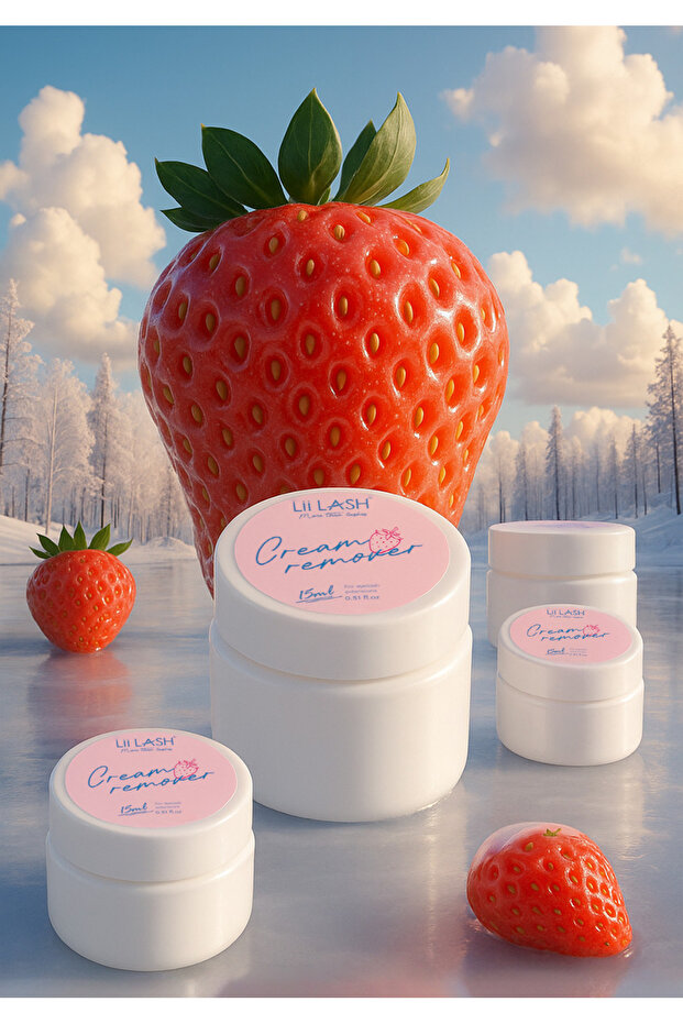 STRAWBERRY CREAM REMOVER 15 ML ÇİLEKLİ İPEK KİRPİK ÇIKARMA - 1
