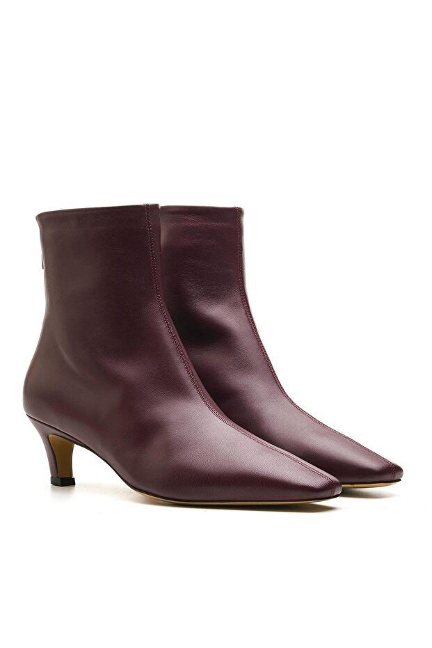 FRACY BORDO HAKİKİ DERİ Kadın TOPUKLU BOT - 3