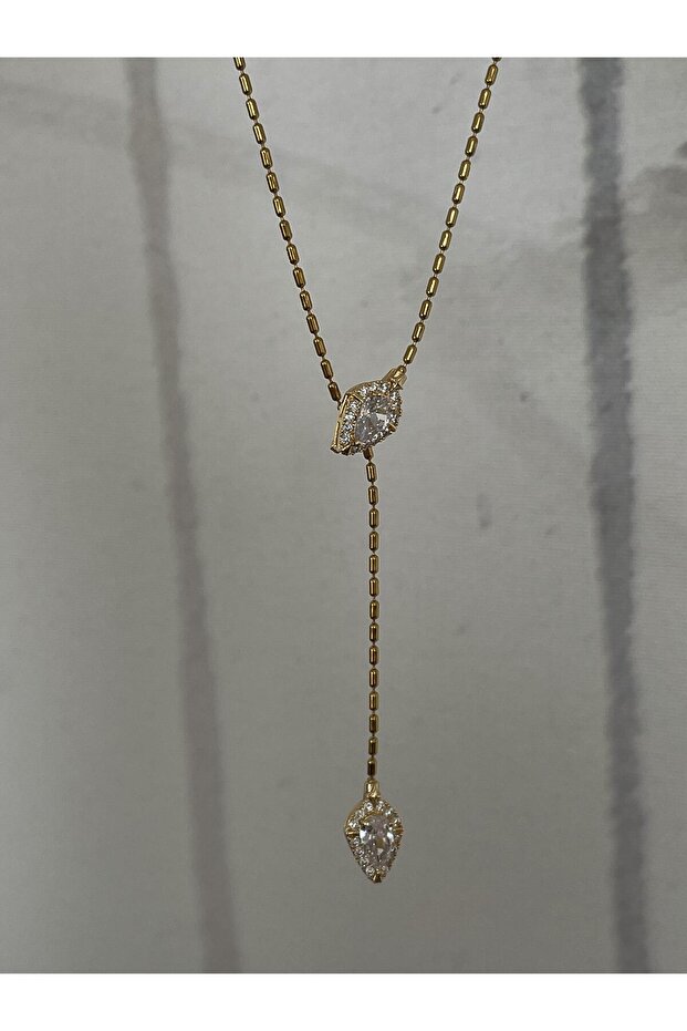 Çelik Arpa Zincir Y Kolye - 3