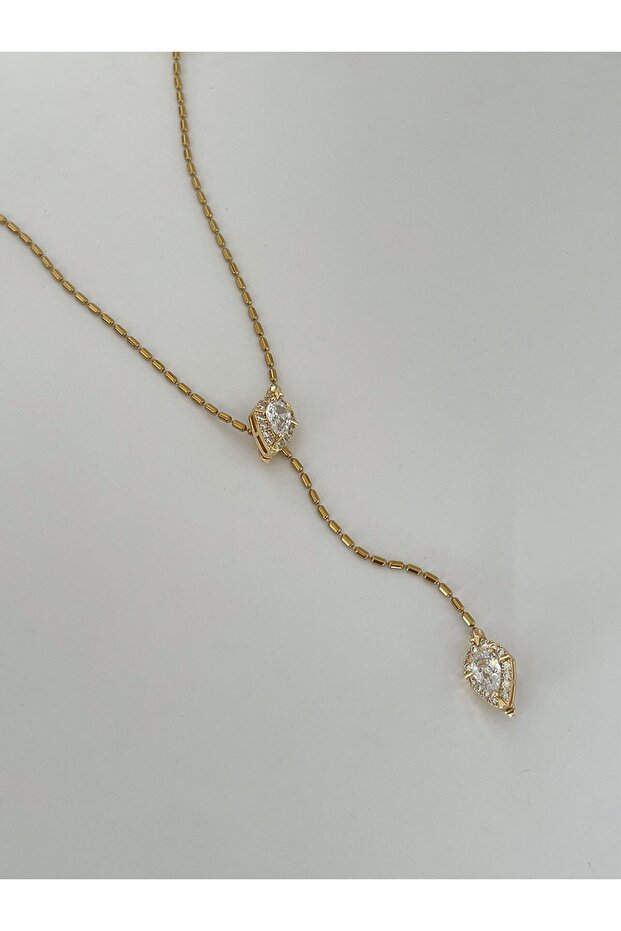 Çelik Arpa Zincir Y Kolye - 2