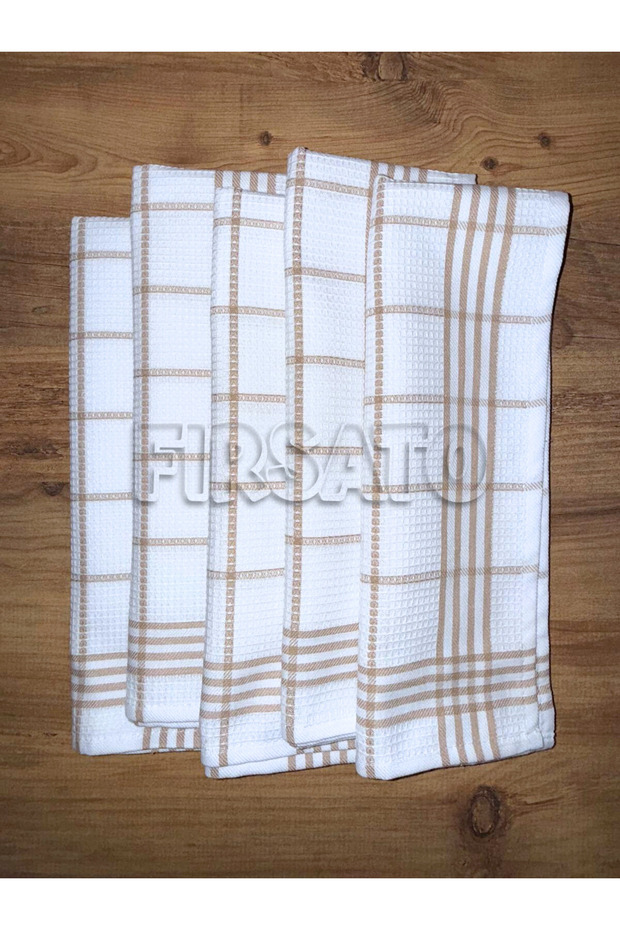 Striped Honeycomb Textured Kitchen Towel | Nutrition Cover | Drying Cloth – 50X70Cm (Pack of 5)