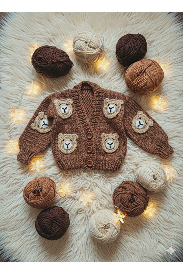 Lily Knitting Hand-Knitted Teddy Bear Cardigan