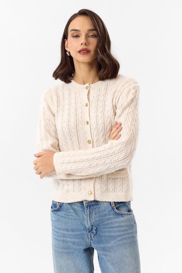 Pullu Örgü Hırka - 2