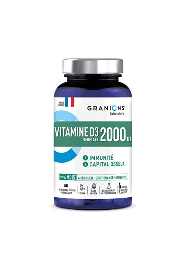 Vitamine D3 2000 UI masticabila 30 comprimate - 1