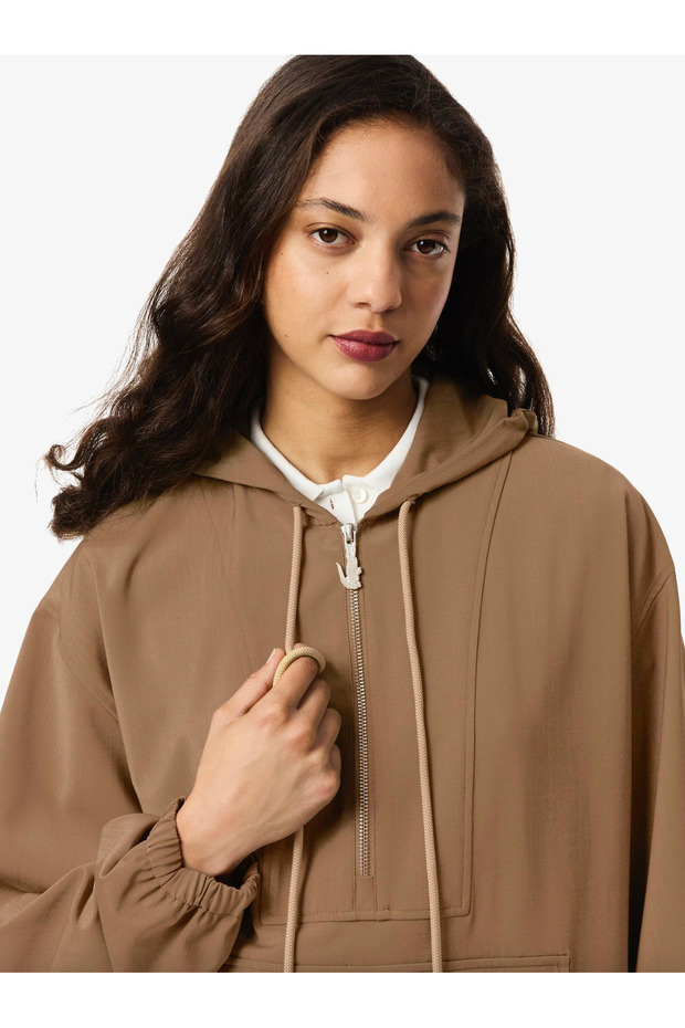 Oversized Wool Blend Popover Jacket - 3